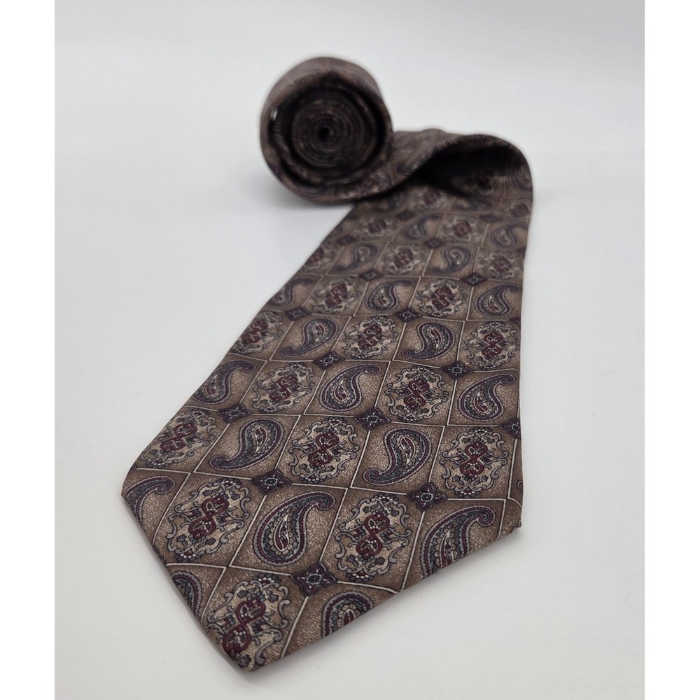 Cambridge Classic by Mervyns VTG Mens‎ Tie L 59 W 4 Paisley Brown Business Suit